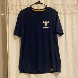 Men’s medium, navy blue Project Rock Under Armour short sleeve T-shirt.